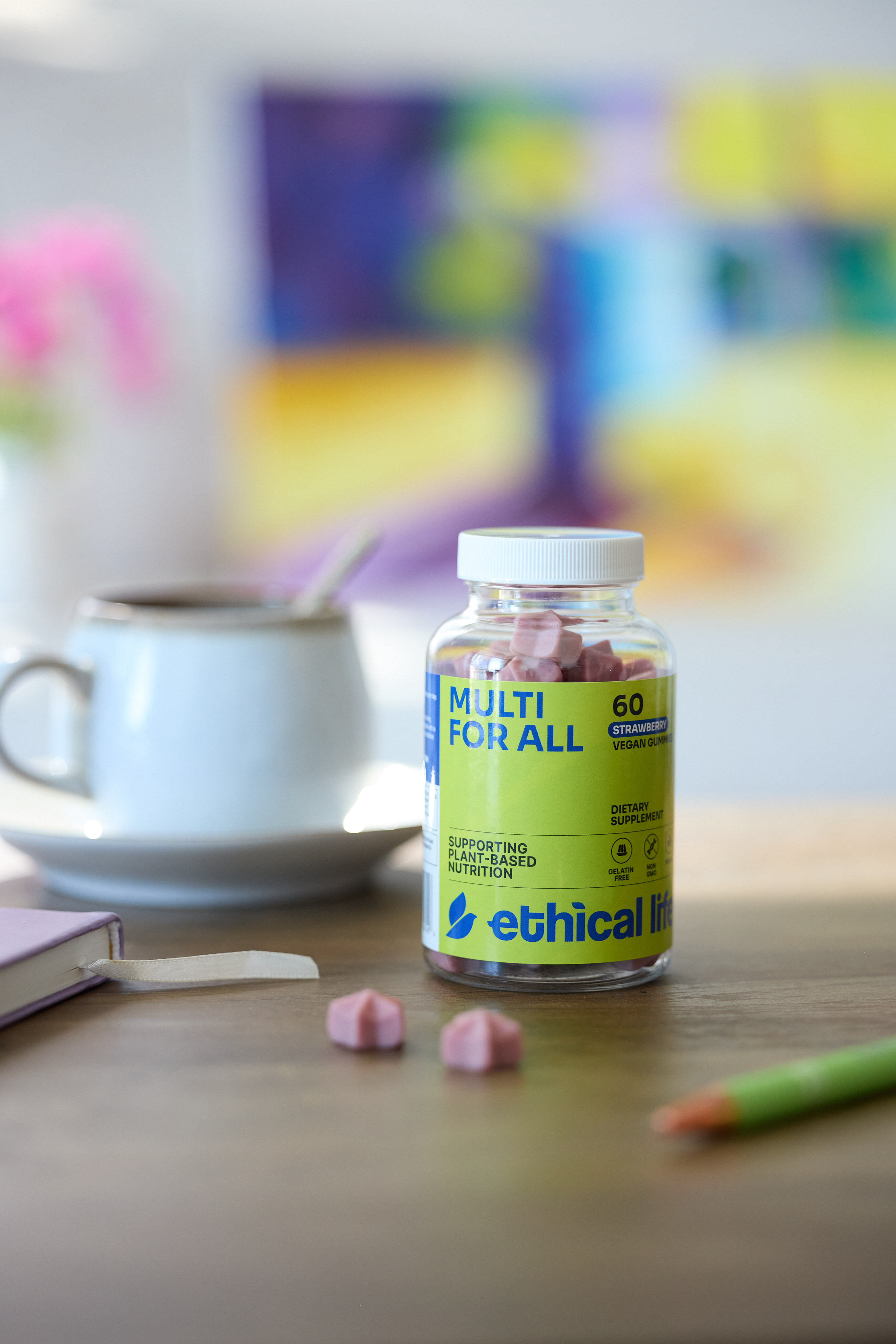 Ethical Life bottle on a table